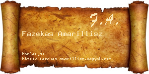 Fazekas Amarillisz névjegykártya